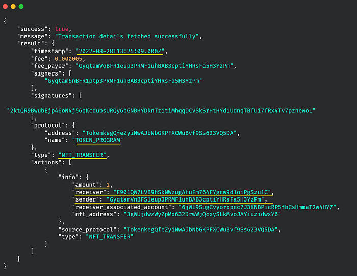 Parsed Transactions on Solana